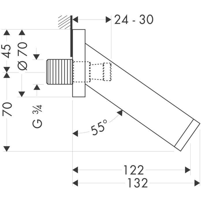 AXOR излив для ванной, Starck, хром арт. 10410000