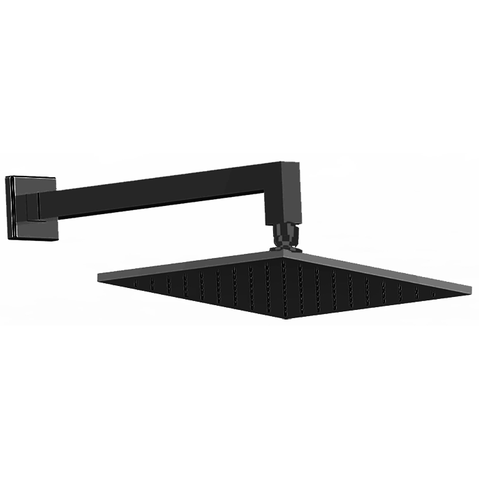 Cisal верхний душ 250х250 мм с настенным держателем l340 мм ds01366040 shower, цвет: черный