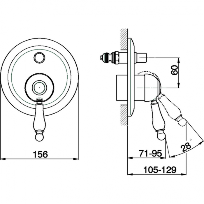 Cisal смеситель встраиваемый однорычажный для ванны и душа em00210024 arcana empress, цвет: золото