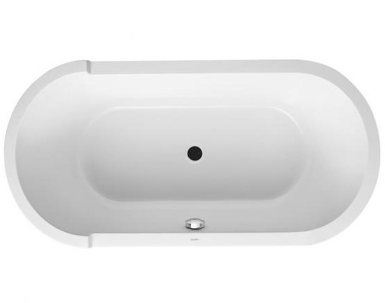 Duravit акриловая ванна 1600 мм х 800 мм, c двумя наклонами для спины, с акриловой панелью и ножками, отдельно стоящая, starck, 700409000000000 цвет: белый