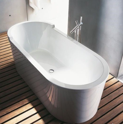 Duravit акриловая ванна 1600 мм х 800 мм, c двумя наклонами для спины, с акриловой панелью и ножками, отдельно стоящая, starck, 700409000000000 цвет: белый