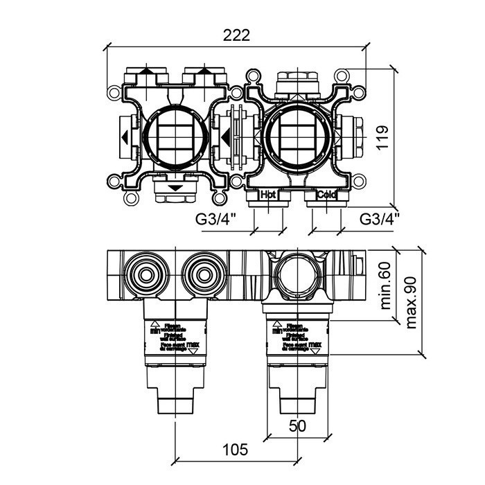Almar внутренняя часть для смесителя, water control modular, e186902