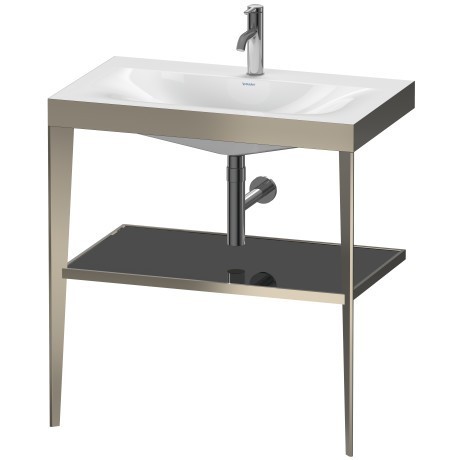 Duravit напольная консоль xviu/c-bonded 800 мм х 850 мм с умывальником viu, xviu, xv4715ob140 цвет: матовое шампанское/чёрный глянцевый лак