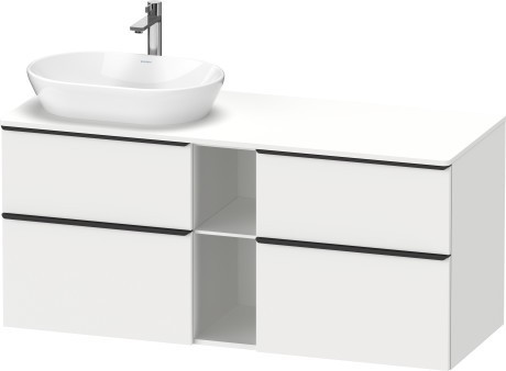 Duravit тумба подвесная под раковину слева 1400 мм х 550 мм, d-neo, de4970l1818 цвет: gres pietra grey opaco