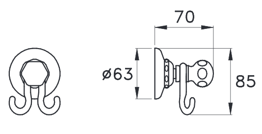Stella крючок для полотенец, italica, хром арт. it10020cr00