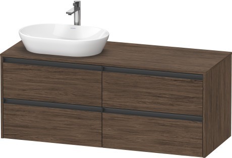 Duravit тумба подвесная под раковину слева 550 мм х 1400 мм х 568 мм, ketho.2, k24898l21210000 цвет: орех темный