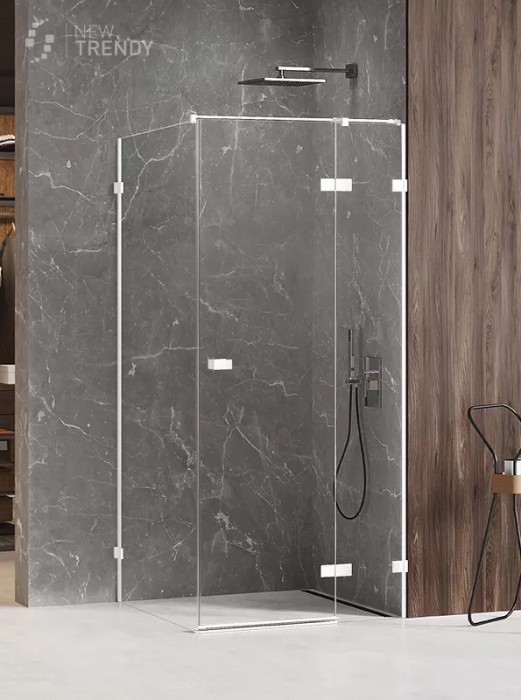 Душевое ограждение r 90x80x200, New trendy Avexa white, белый арт. EXK-2738