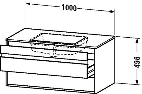 Duravit тумба подвесная под раковину с двумя выдвижными ящиками, ketho, kt685501818 цвет: gres pietra grey opaco
