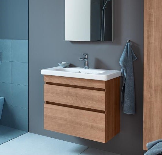 Duravit тумбочка подвесная под раковину с двумя выдвижными ящиками, durastyle, ds 6495 43 цвет: базальт матовый