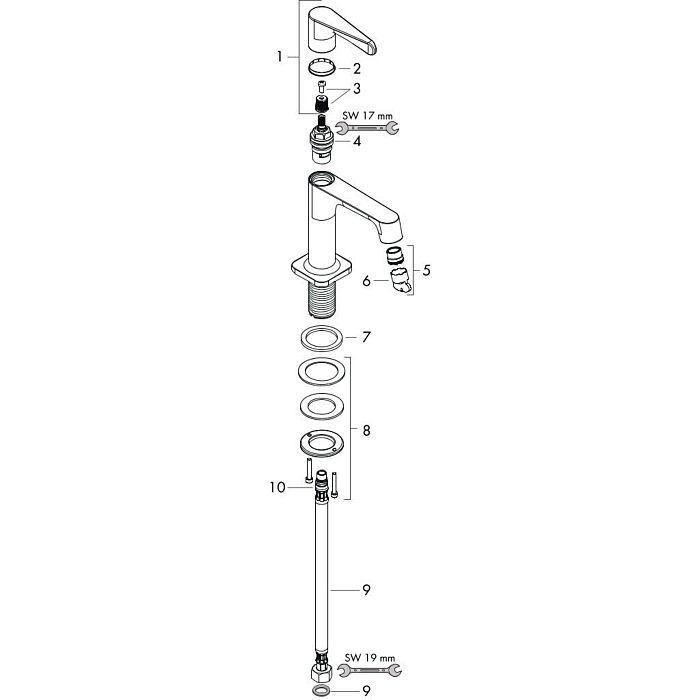 AXOR кран холодной воды для раковины, Citterio M, золото арт. 34130250