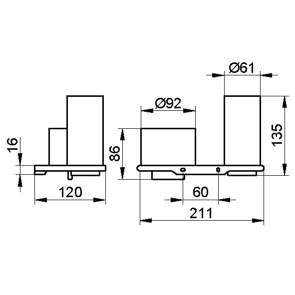 Keuco двойной держатель со стаканом и дозатором жидкого мыла с дозатором, edition 400, хром арт. 11553 019000