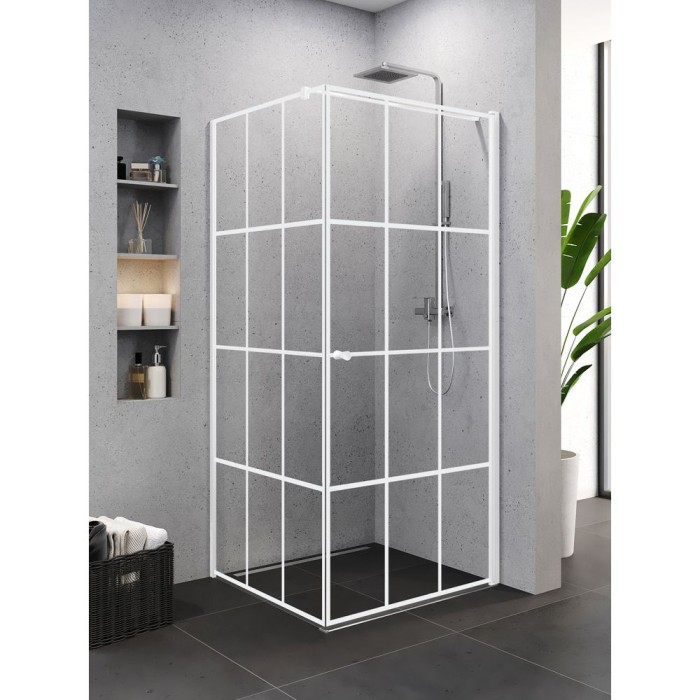 Душевое ограждение p 90x90x195, New trendy Superia white, белый арт. K-0795