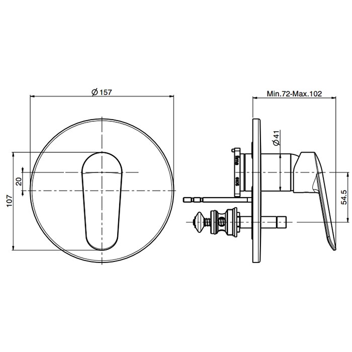 Fima Carlo Frattini смеситель для душа, встраиваемый, с переключателем на 2 источника, spot, черный арт. f3009e2ns