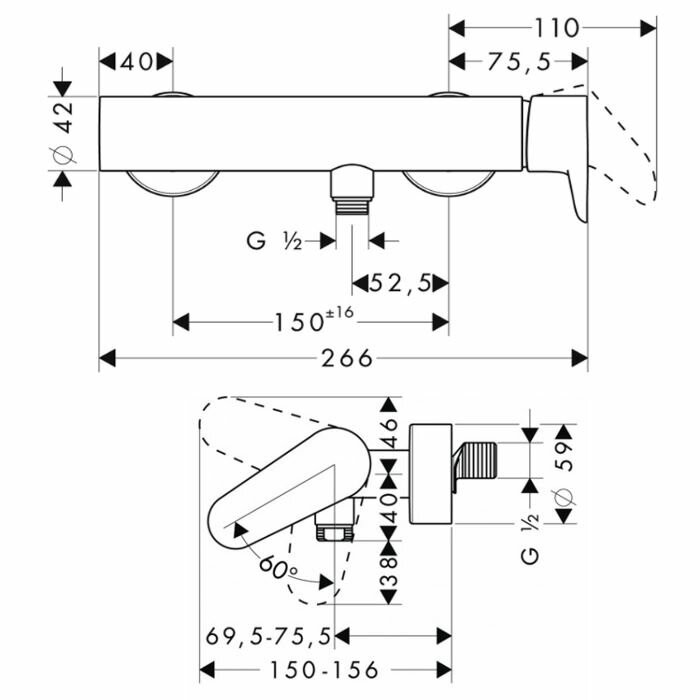 AXOR смеситель для душа, Citterio M, хром арт. 34620000