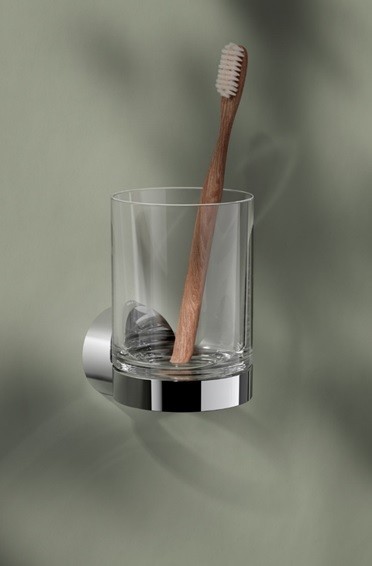 Keuco держатель стакана со стаканом collection reva, сollection reva, хром арт. 12850 019000