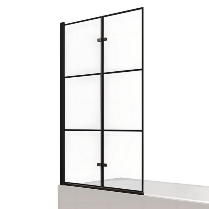 Шторка для ванны 100 см l, New trendy Superia black, черный арт. P-0054