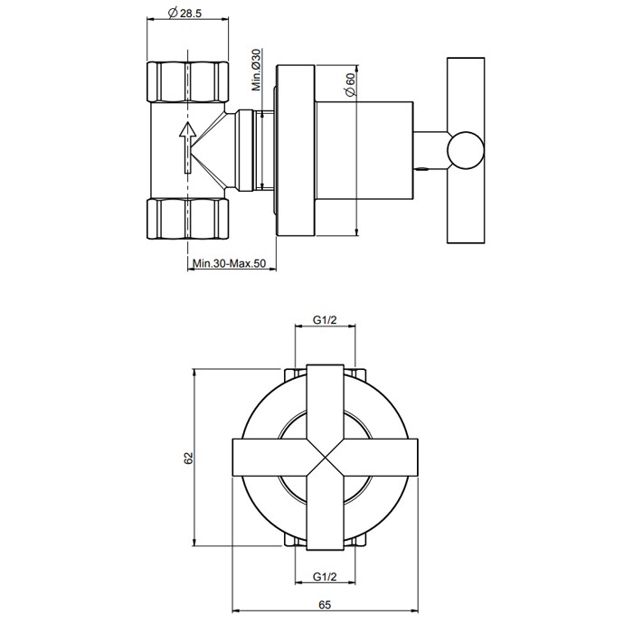 Fima Carlo Frattini запорный вентиль, maxima, хром арт. f5323/1cr