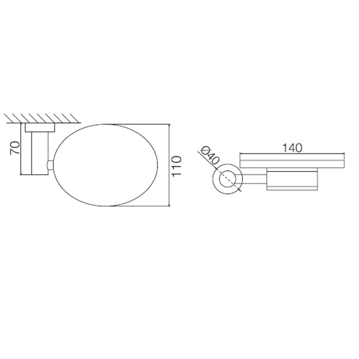 Fima Carlo Frattini мыльница настенная с держателем, rotola, черный арт. f6003/2ns