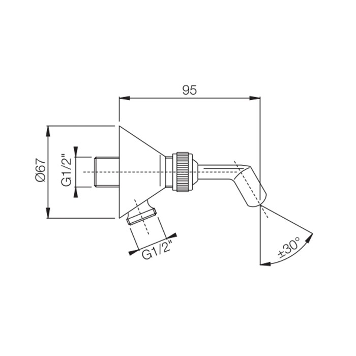 Fima Carlo Frattini держатель ручного душа с подводом воды 1/2” wellness, хром арт. f2048cr