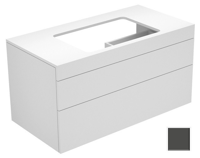 Keuco тумба подвесная под раковину с двумя выдвижными фронтами, без отверстия под смеситель, edition 400, антрацит арт. 31572 390000