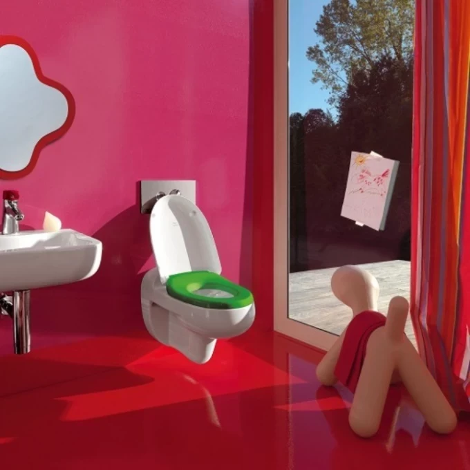 LAUFEN смеситель для раковины красный рычаг, без донного клапана, FLORAKIDS - 3.1165.1.024.110.1