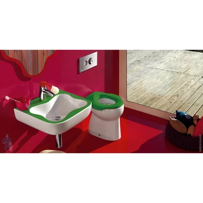 LAUFEN смеситель для раковины красный рычаг, без донного клапана, FLORAKIDS - 3.1165.1.024.110.1