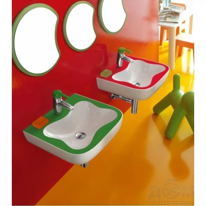 LAUFEN подвесная мини-раковина 45x41 зеленая, FLORAKIDS - 8.1503.1.072.104.1