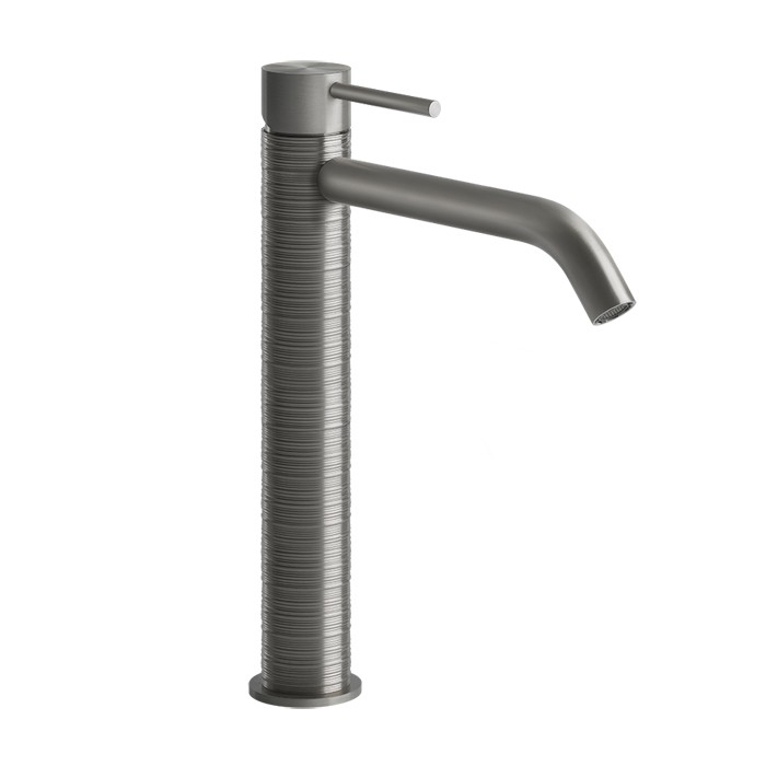 Gessi Смеситель для раковины высокий, без донного клапана, Trame, 54306#239 цвет: шлифованная сталь