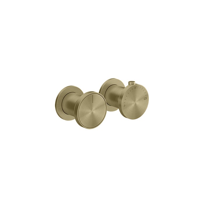 Gessi Смеситель для душа, встраиваемый, термостатический, с переключателем на 2 полож, с отделочной вставкой, внешняя часть, Origini, 66134#149 цвет: finox brushed nickel