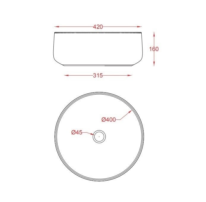 Раковина 42 см, без отв., накладная, без слив-перелива, Artceram Cognac, COL001 12 00 цвет: желтый