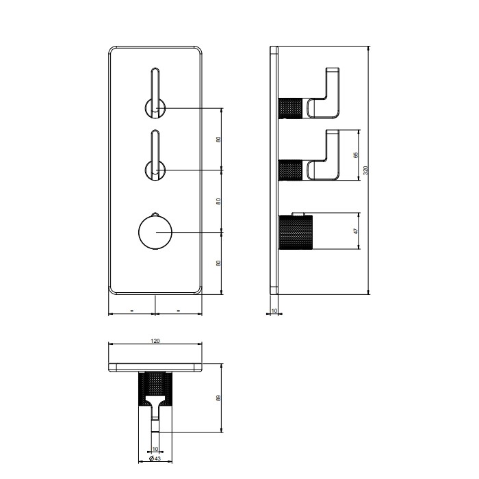 Gessi Смеситель для душа, термостатический, встраиваемый, резьба 3/4", Inciso, 58204#246 цвет: золото