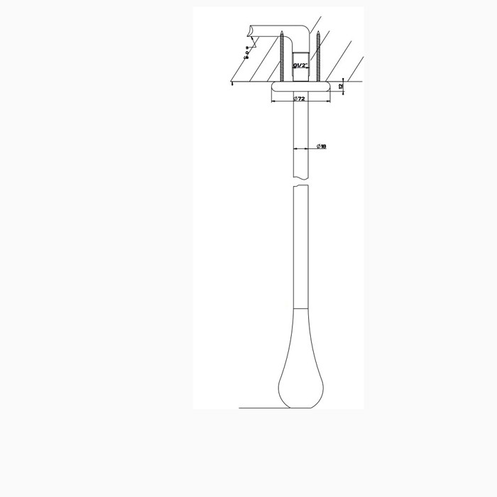 Gessi Потолочный излив каплевидной формы, инд.длина (180-1800мм), для монтажа с удаленным управлением, Goccia, 33799#279 цвет: