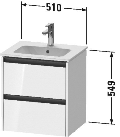 Duravit тумба подвесная под раковину 420 мм х 510 мм х 549 мм, ketho.2, k25261018180000 цвет: gres pietra grey opaco