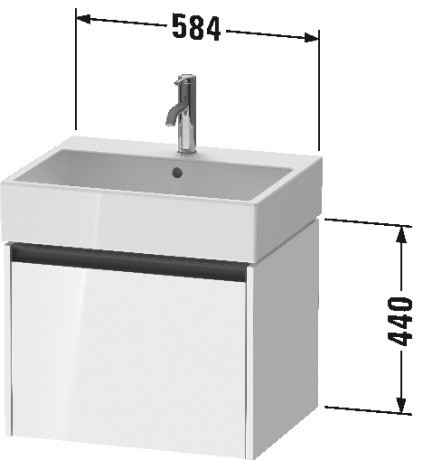 Duravit тумба подвесная под раковину 460 мм х 584 мм х 440 мм, ketho.2, k25075079790000 цвет: орех натуральный