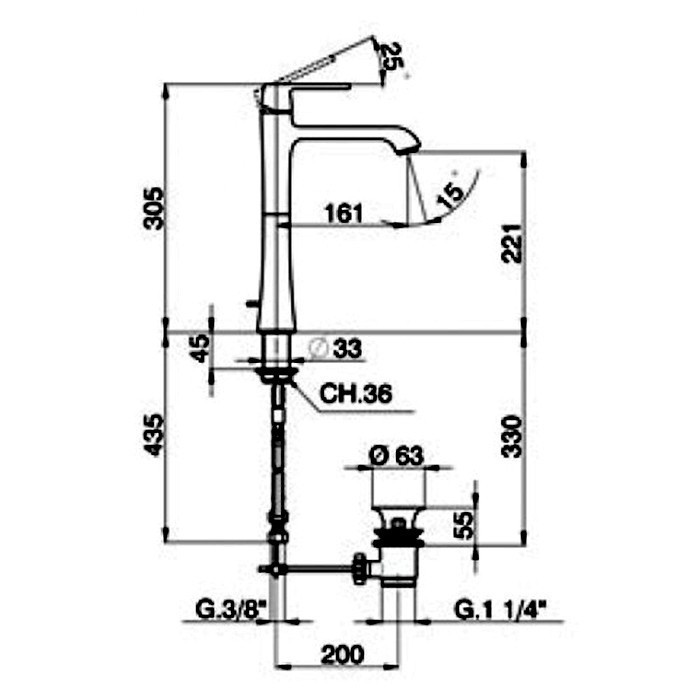 Cisal смеситель для раковины ce00152024 cherie цвет: золото