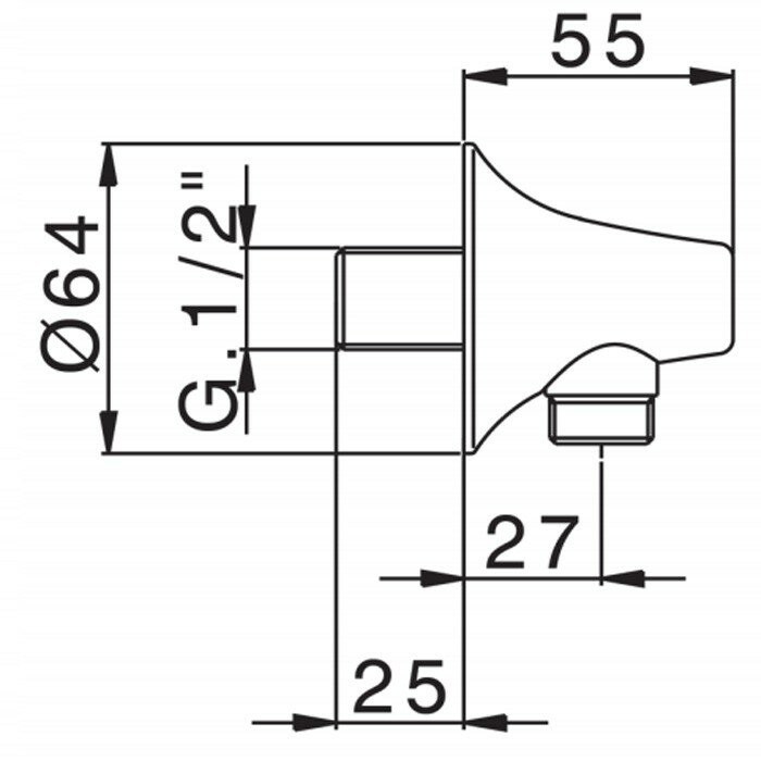 Cisal вывод для душа vi01700021 vita, цвет: хром