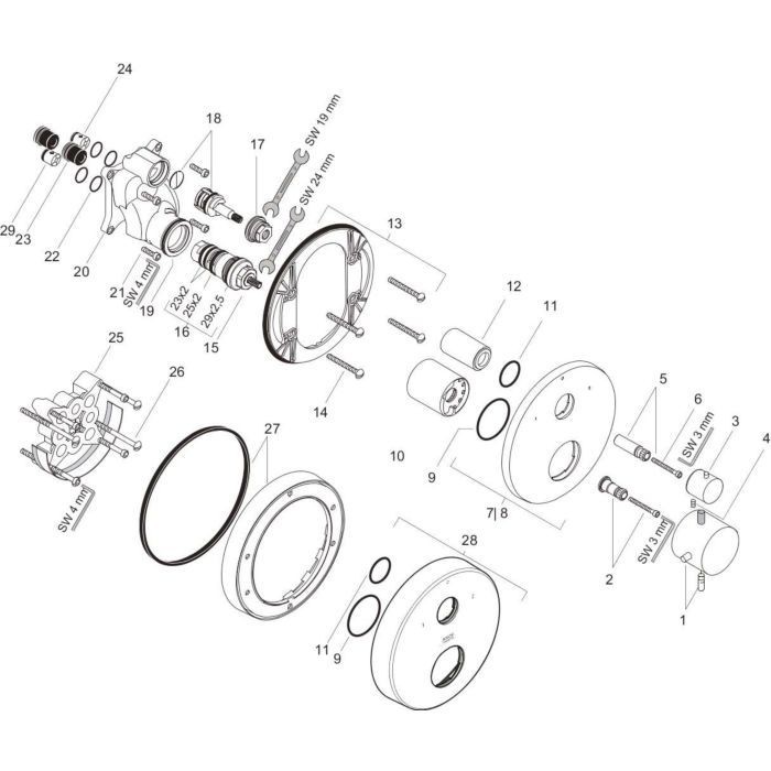 AXOR термостат для душа, Starck, красное золото арт. 10720300