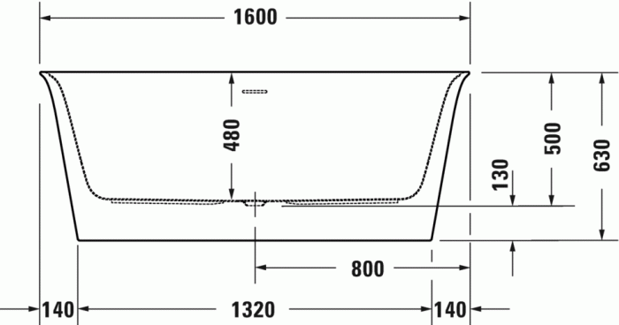 Duravit отдельно стоящая ванна 1600 мм х 800 мм, c двумя наклонами для спины, white tulip, 700468000000000 цвет: белый