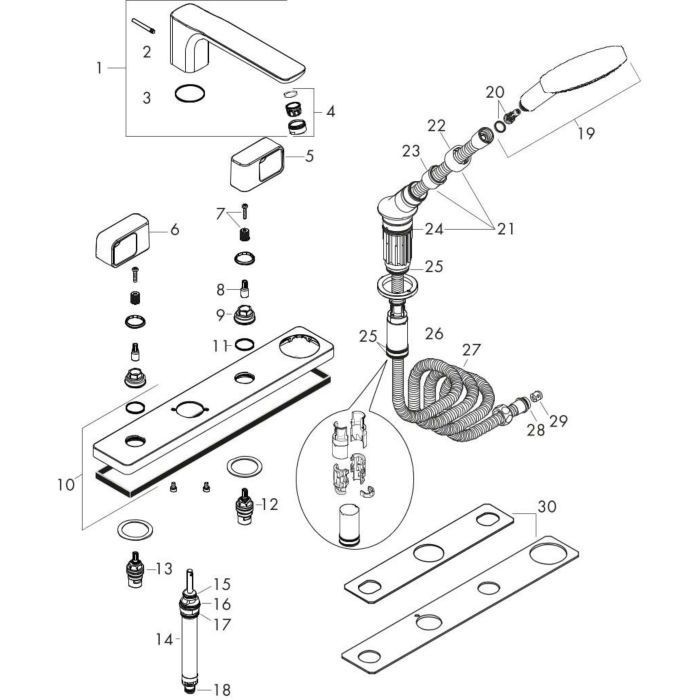 AXOR смеситель на край ванны, Urquiola, золото арт. 11443990