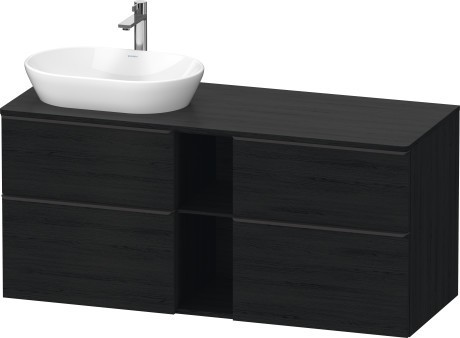 Duravit тумба подвесная под раковину слева 1400 мм х 550 мм, d-neo, de4970l1616 цвет: чёрный дуб