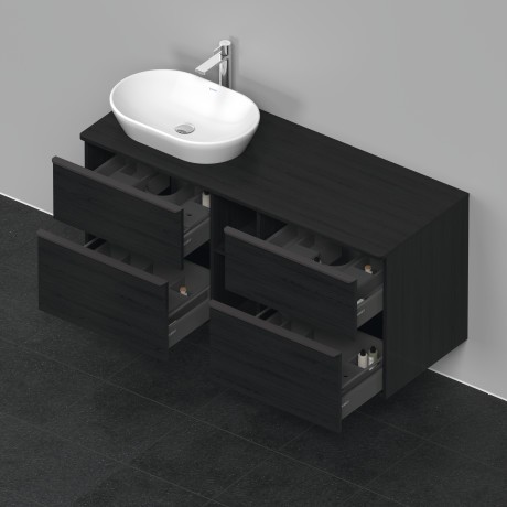 Duravit тумба подвесная под раковину слева 1400 мм х 550 мм, d-neo, de4970l1616 цвет: чёрный дуб