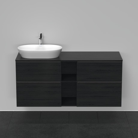 Duravit тумба подвесная под раковину слева 1400 мм х 550 мм, d-neo, de4970l1616 цвет: чёрный дуб