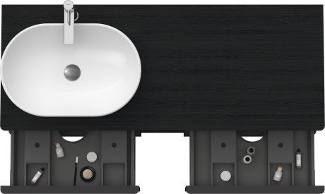 Duravit тумба подвесная под раковину слева 1400 мм х 550 мм, d-neo, de4970l1616 цвет: чёрный дуб