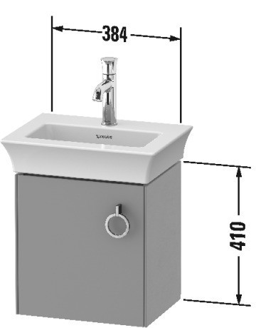 Duravit тумба подвесная левая 298 мм х 384 мм, с ручкой, white tulip, wt4250lh4h4 цвет: скандинавский белый глянцевый