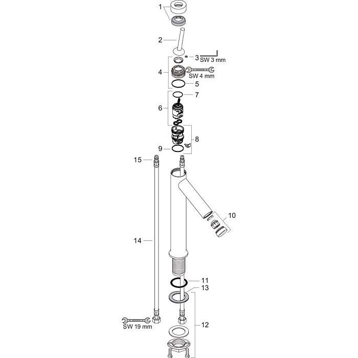 AXOR смеситель для раковины, Starck, шлифованное красное золото арт. 10129310