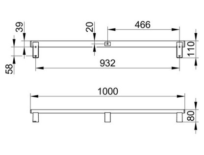 Keuco поручень для горизонтального или вертикального монтажа 1000 мм, axess, хром арт. 35001 011000