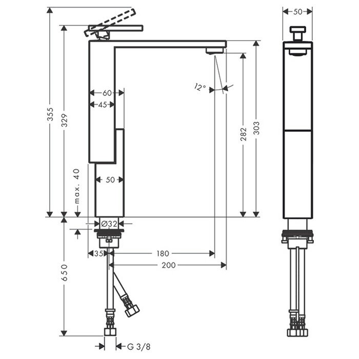 AXOR смеситель для раковины, Edge, золото арт. 46031990