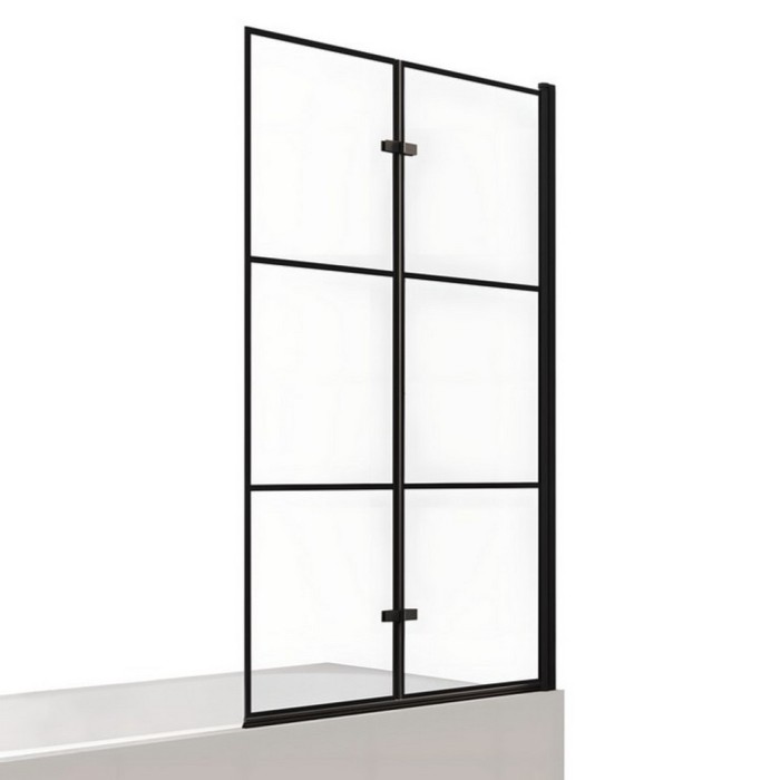 Шторка для ванны 100 см r, New trendy Superia black, черный арт. P-0055