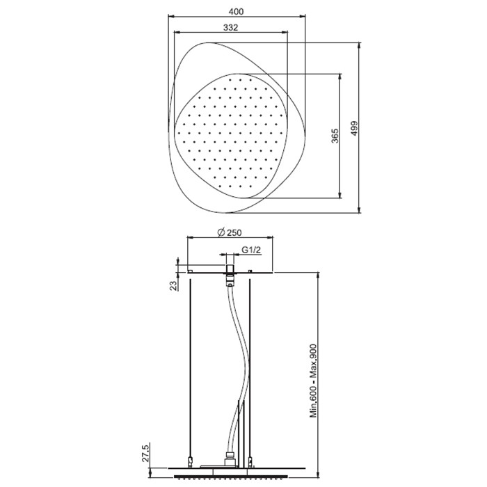 Fima Carlo Frattini верхний душ cloud, подвесной, потолочный монтаж, верхняя пластина хром wellness, хром арт. f2651ccr