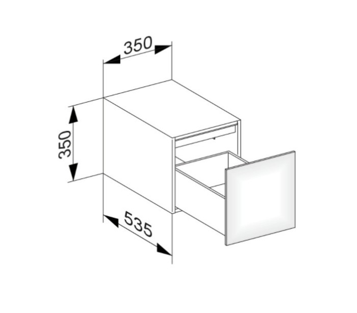 Keuco тумба боковая подвесная с одним выдвижным фронтом, edition 11, черный арт. 31320 570000